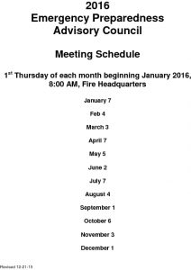 Icon of 2016 Emerg Prep Meeting Schedule